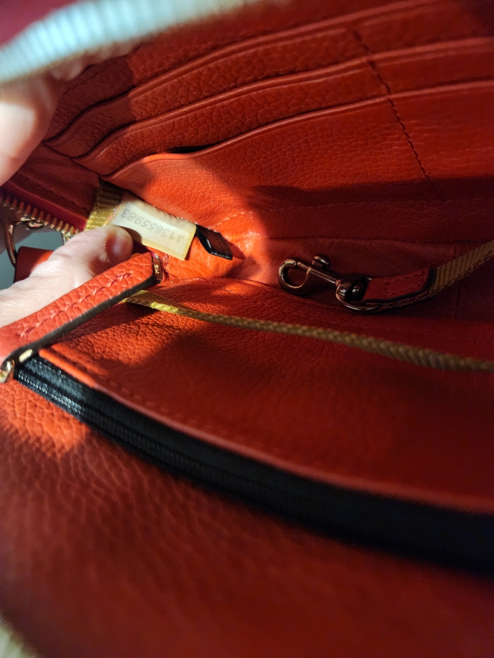 Dooney & Bourke Red Pebbled Leather Mini Crossbody with Top Handle - Picture 6 of 7